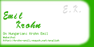 emil krohn business card